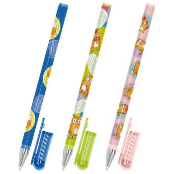 Ручка шариковая с принтом FUNSTER STICK "КОТ-ЭНТУЗИАСТ", СИНЯЯ, SOFT TOUCH покрытие, узел 0,7 мм, линия 0,35 мм, 144398 - Премиум Сервис