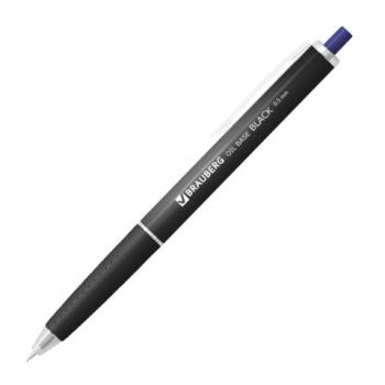 Ручка шариковая автоматическая BRAUBERG "OIL-BASE BLACK", СИНЯЯ, пишущий узел 0,5 мм, линия письма 0,3 мм, 144499 - Премиум Сервис