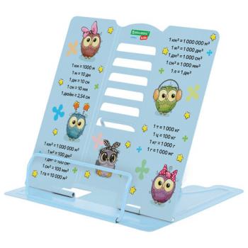 Подставка для книг и учебников большая BRAUBERG KIDS "Cute Owl" с единицами измерения, регулируемый угол наклона, металлическая, 238962 - Премиум Сервис