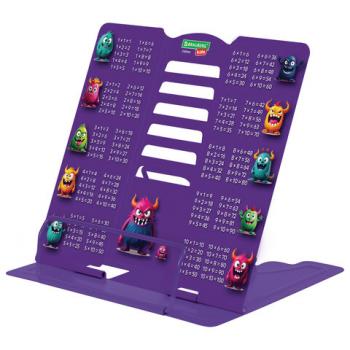 Подставка для книг и учебников большая BRAUBERG KIDS "Monsters" с таблицей умножения, регулируемый угол наклона, металлическая, 238964 - Премиум Сервис