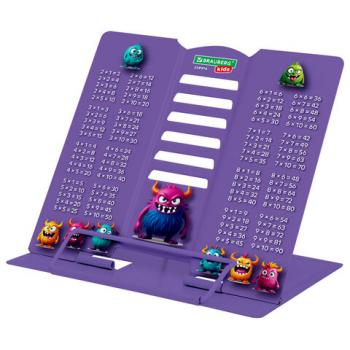 Подставка для книг и учебников BRAUBERG KIDS mini "Monsters" с таблицей умножения, регулируемый угол наклона, металлическая, 238976 - Премиум Сервис