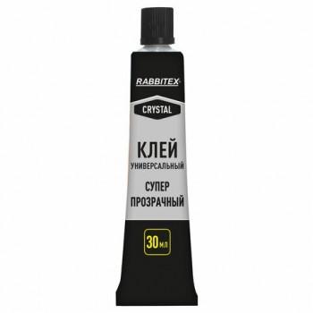 Клей универсальный "Crystal", СУПЕР ПРОЗРАЧНЫЙ кристальный, 30 мл, RABBITEX, 609815 - Премиум Сервис