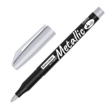 Маркеры для декорирования и рисования ЗОЛОТО и СЕРЕБРО, METALLIC MARKER, линия письма 1-2 мм, BRAUBERG, 152655 - Премиум Сервис