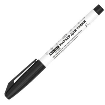 Маркер для ткани ЧЕРНЫЙ, TEXTILE MARKER, несмываемый, круглый наконечник 1-3 мм, BRAUBERG, 152657 - Премиум Сервис