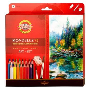 Карандаши цветные акварельные художественные KOH-I-NOOR "Mondeluz", 72цв., кисть, точилка, европодвес 3714/72, 3714072001KZ - Премиум Сервис