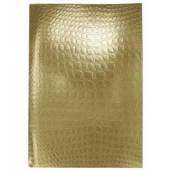 Тетрадь бумвинил А4 96л. скоба, офсет №1, клетка, ЗОЛОТО Metallic, тиснение CROCO, HA, 96Т4бвВ3 - Премиум Сервис