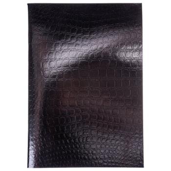 Тетрадь бумвинил А4 96л. скоба, офсет №1, клетка, ЧЕРНАЯ Metallic, тиснение CROCO, HA, 96Т4бвВ3 - Премиум Сервис