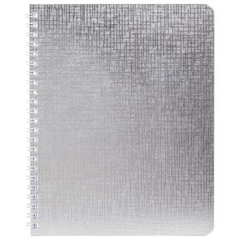 Тетрадь бумвинил А5 96л. гребень, офсет №1, клетка, СЕРЕБРО Metallic, HATBER, 058964, 96Т5бвВ1гр - Премиум Сервис