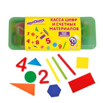 Набор счетных материалов мозаика, пенал, 132 элемента, ЮНЛАНДИЯ, 274055 - Премиум Сервис