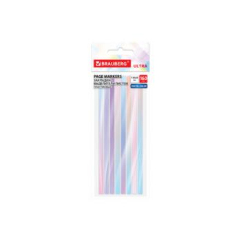 Закладки клейкие выделители текста BRAUBERG ULTRA PASTEL COLOR, 135х5мм, 160 штук (8 цветов х 20 листов), 116686 - Премиум Сервис