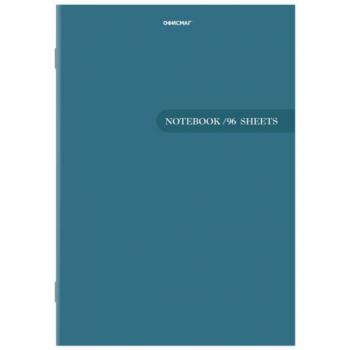 Тетрадь А4, 96 л., ОФИСМАГ скоба, клетка, обложка картон, СИНЯЯ, 405637 - Премиум Сервис