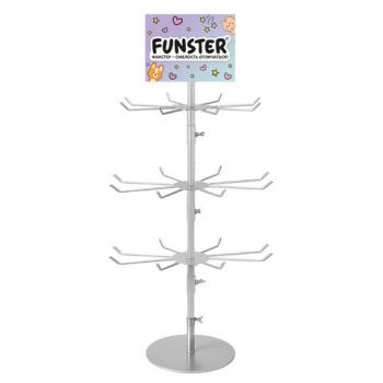 Стойка-вертушка настольная FUNSTER, 80х47 см, 24 крючка, 3 вращающихся ряда, 507857 - Премиум Сервис