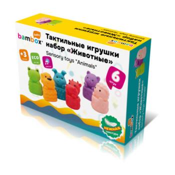 Тактильные игрушки Животные сенсорные, развивающие ЭКО 6 штук, BAMBOX BABY (БАМБОКС БЭБИ), 665903 - Премиум Сервис