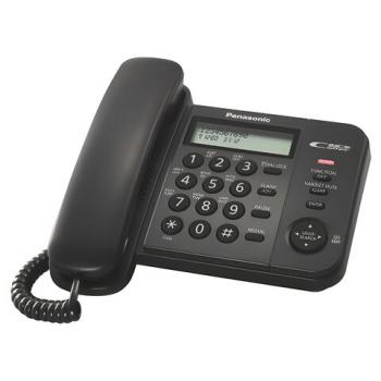 Телефон PANASONIC KX-TS2356RUB, черный, память 50 номеров, АОН, ЖК-дисплей с часами, тональный/импульсный режим - Премиум Сервис