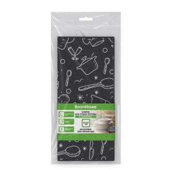 Коврик для сушки посуды из микрофибры, 31х47см, "КУХНЯ", 440г/м2, BOOMHOUSE (БумХаус), 701154 - Премиум Сервис