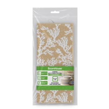 Коврик для сушки посуды из микрофибры, 31х47см, "КОРАЛЛЫ", 440г/м2, BOOMHOUSE (БумХаус), 701158 - Премиум Сервис