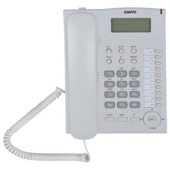 Телефон SANYO RA-S517W, спикерфон, память 30 номеров, тональный/импульсный режим, белый - Премиум Сервис