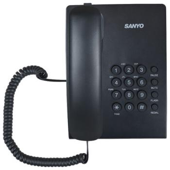 Телефон проводной SANYO RA-S204B, тональный/импульсный режим, повтор, чёрный - Премиум Сервис