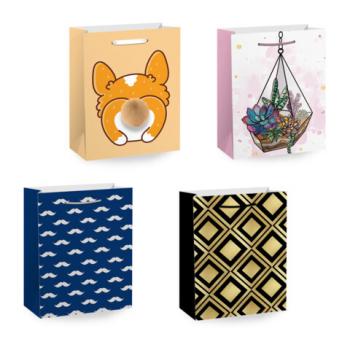 Пакет подарочный (1 штука) 11х6х15см (S) "Collection Small", ассорти, глиттер, фольга, пушистый хвостик, ЗОЛОТАЯ СКАЗКА, 700803 - Премиум Сервис