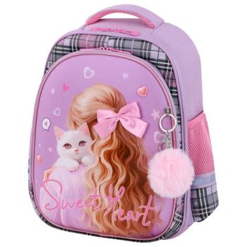 Ранец BRAUBERG STABLE, 2 отделения, с брелком, "Trendy girl", нашивка, 36х28х16 см, 274388 - Премиум Сервис