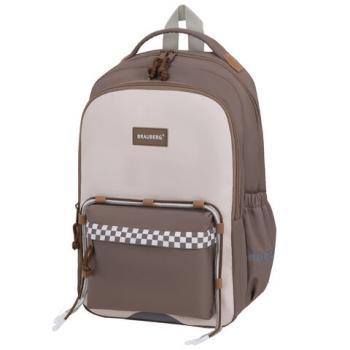 Рюкзак BRAUBERG STYLE, 2 отделения, 4 кармана, "Brown checks", коричневый, 40х26х15 см, 274412 - Премиум Сервис