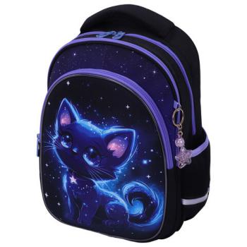 Рюкзак BRAUBERG OPTIMA, 2 отделения, с брелком, "Glowing kitten", 36х27х18 см, 274417 - Премиум Сервис