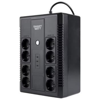 Источник бесперебойного питания SMARTWATT UPS SAFE PRO 650, 650 ВА (390 Вт), 8 розеток, 3703020270004 - Премиум Сервис