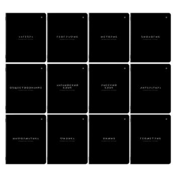 Тетради предметные, КОМПЛЕКТ 12 ПРЕДМЕТОВ 48л, пластиковая обложка, BRAUBERG "BLACK MODE", 405541 - Премиум Сервис