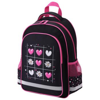 Рюкзак ПИФАГОР SCHOOL, 1 отделение, 3 кармана, "Tic-tac-love", 38x28х14 см, 274438 - Премиум Сервис