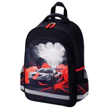Рюкзак ПИФАГОР SCHOOL, 1 отделение, 3 кармана, "Revving car", 38x28х14 см, 274439 - Премиум Сервис