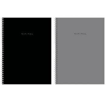 Тетрадь А4, 120 л., BRAUBERG, гребень, клетка, матовая ламинация, "Minimal Classic", 405640 - Премиум Сервис