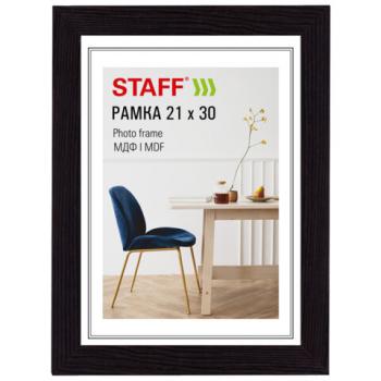Рамка 21*30 см небьющаяся, багет 30 мм, МДФ, STAFF "Style", цвет венге, 391338 - Премиум Сервис
