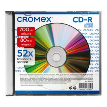 Диск CD-R CROMEX, 700 Mb, 52x, Slim Case, 1 шт., 514305 - Премиум Сервис