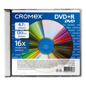 Диск DVD+R CROMEX, 4,7 Gb, 16x, Slim Case, 1 шт., 514308 - Премиум Сервис