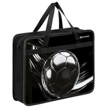 Папка на молнии с ручками BRAUBERG А4, 1 отделение, пластик, 80 мм, "Metal ball", 274499 - Премиум Сервис