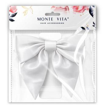 Бант для волос 17х7,5х15 см, на заколке, белый, MONTE VITA (МОНТЕ ВИТА), 458839 - Премиум Сервис