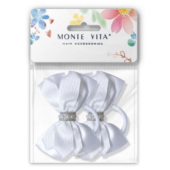 Банты для волос НАБОР 2 шт, 8*10 см, на резинке, белый MONTE VITA код 1С, 458843 - Премиум Сервис