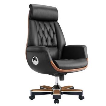 Кресло HAWASAN PREMIUM EX-805 PRESIDENT, до 200 кг, синхромеханизм, нат. кожа, цвет чёрный - Премиум Сервис