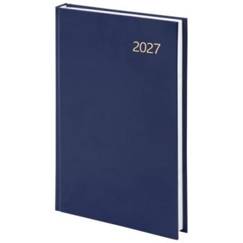 Ежедневник датированный 2027 145х215мм, А5, STAFF, обложка бумвинил, синий, 117816 - Премиум Сервис