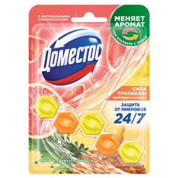 Блок туалетный подвесной твердый 50г ДОМЕСТОС "Сила тропиков", ш/к 37033 - Премиум Сервис