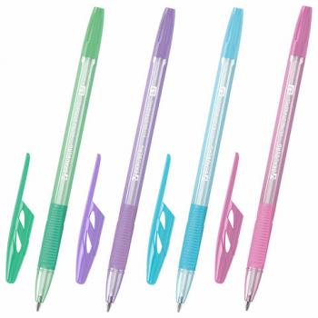 Ручки шариковые с грипом BRAUBERG "ULTRA GT PASTEL", НАБОР 8 ШТУК, СИНИЕ, узел 0,7 мм, линия 0,35 мм, 144532 - Премиум Сервис