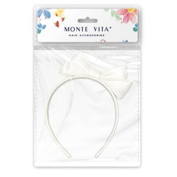 Ободок для волос с бантиком, ширина 1см., белый MONTE VITA (МОНТЕ ВИТА), 457940 - Премиум Сервис