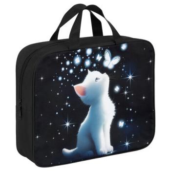 Папка на молнии с ручками BRAUBERG А4, 1 отделение, полиэстер, 80 мм, "White kitten", 274503 - Премиум Сервис