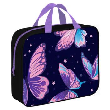 Папка на молнии с ручками BRAUBERG А4, 1 отделение, полиэстер, 80 мм, "Shining butterflies", 274504 - Премиум Сервис