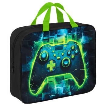 Папка на молнии с ручками BRAUBERG А4, 1 отделение, полиэстер, 80 мм, "Neon gamepad", 274510 - Премиум Сервис