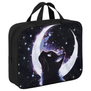 Папка на молнии с ручками BRAUBERG KIDS А4, 1 отделение, полиэстер, 80 мм, "Moon cat", 274513 - Премиум Сервис