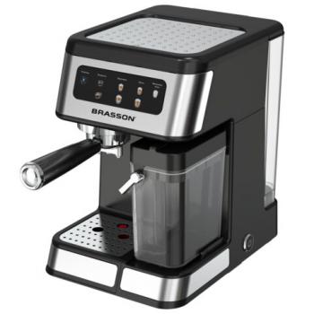 Кофеварка рожковая со встроенным капучинатором BRASSON CM-1830, 4 напитка, дисплей, 1,6 л, 1250 Вт, 20 бар, 457885 - Премиум Сервис