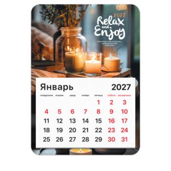 Календарь отрывной на магните на 2027 г., BRAUBERG, 130x180 мм, склейка, "Relax", 118480 - Премиум Сервис