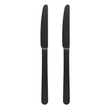 Ножи столовые BLACK, НАБОР 2 шт, на подвесе, нержавеющая сталь, черные, WEGLA (ВЕГЛА), 702271 - Премиум Сервис