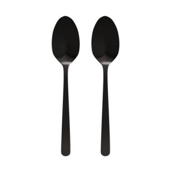 Ложки чайные BLACK, НАБОР 2 шт, на подвесе, нержавеющая сталь, черные, WEGLA (ВЕГЛА), 702274 - Премиум Сервис